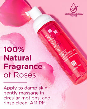 Andalou Naturals botanical ingredients with roses supporting skin microbiome