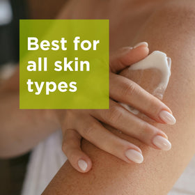 Before-and-after on elbows and knees showing Andalou Naturals improving dry rough areas