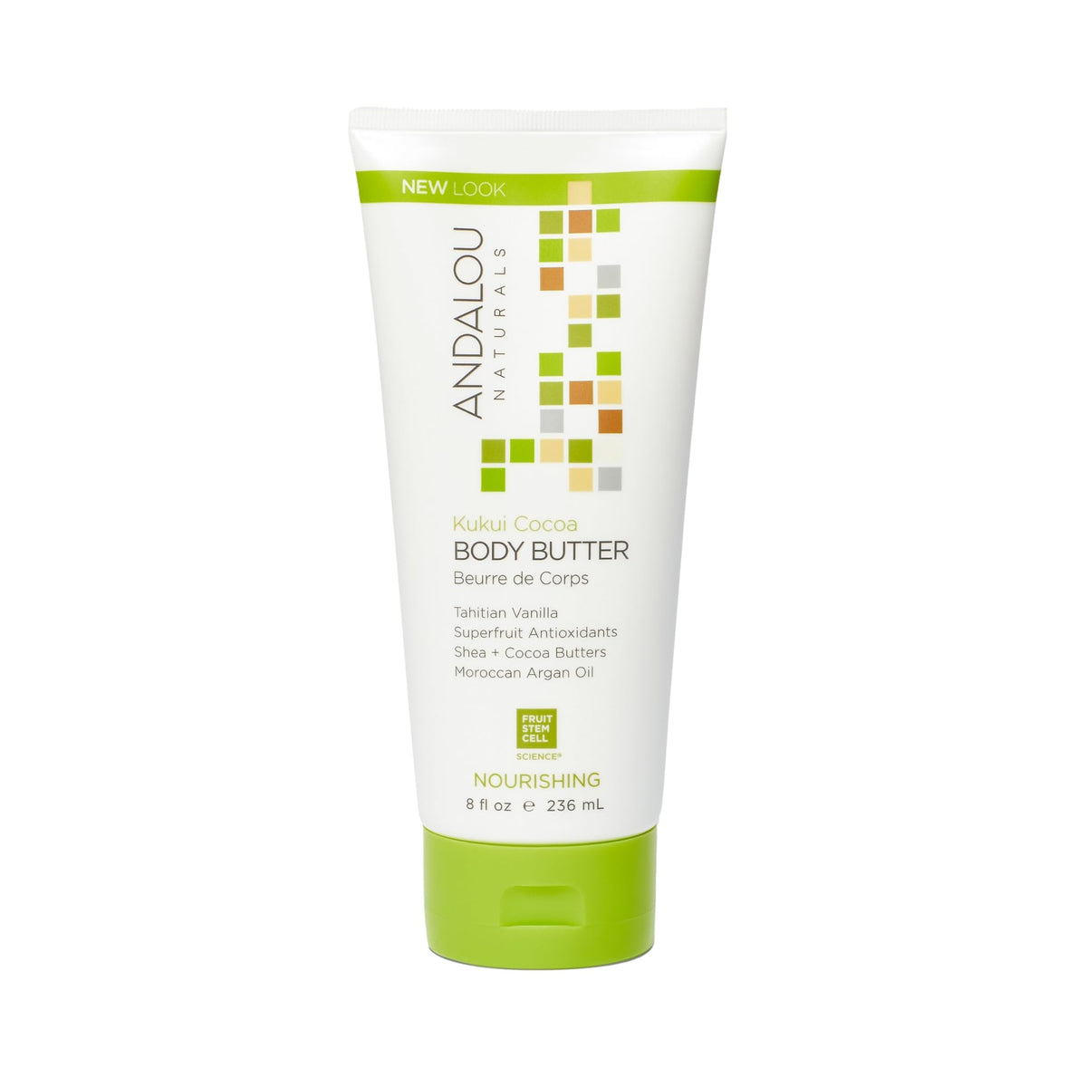 Andalou Naturals jar front view showing product branding and size, nourishing hydration benefit