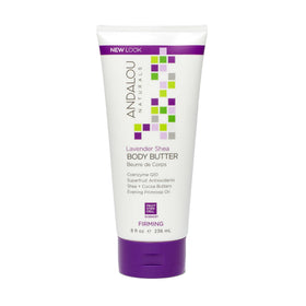 Andalou Naturals jar front view showing lavender and firming benefit