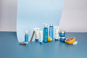 Andalou Naturals product on bathroom counter during application illustrating simple daily routine