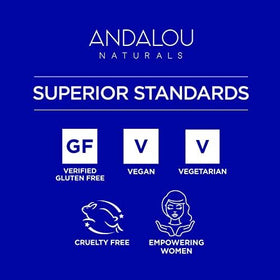 Andalou Naturals lifestyle on bathroom counter implying daily routine convenience