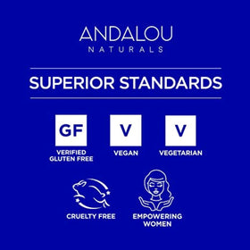 Andalou Naturals lotion spread on skin showing non-greasy absorbed finish benefit