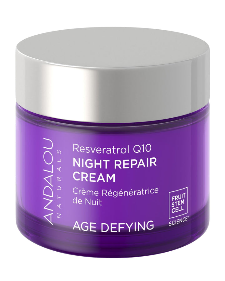 Andalou Naturals jar front view showing resveratrol Q10 cream and clean design