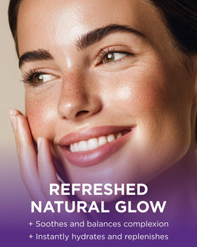 Andalou Naturals spray mist close-up delivering a fine hydrating mist