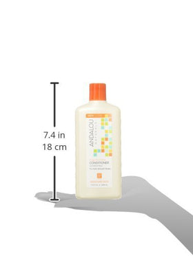 Andalou Naturals creamy conditioner texture demonstrating smooth spreadability and slip