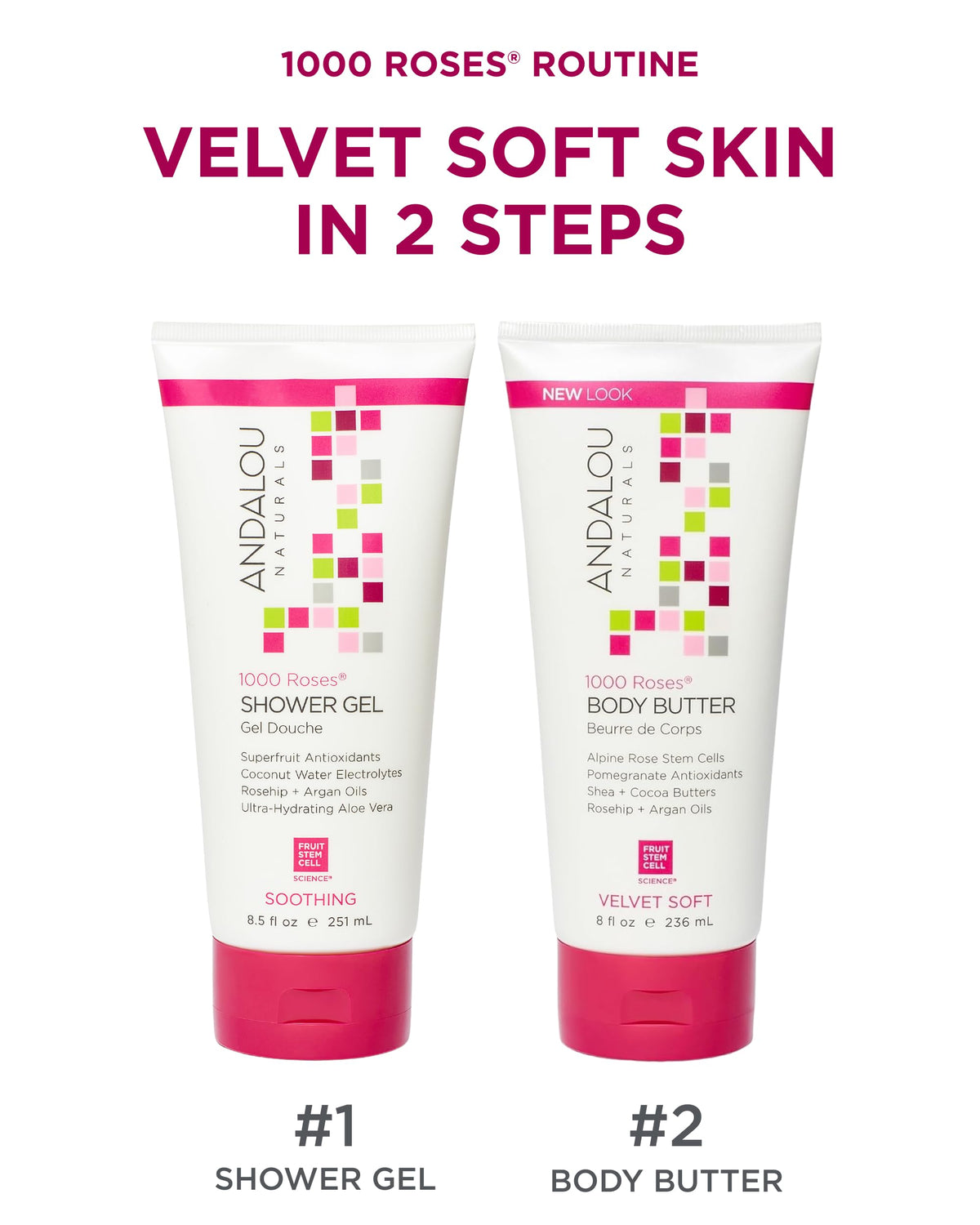 Andalou Naturals rosehip and argan oils next to jar, highlighting botanical ingredients for skin nourishment