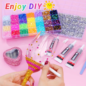 ANDGING rhinestones applied to a shoe demonstrating durable decorative finish