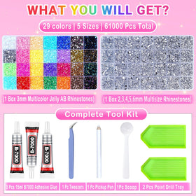 ANDGING hand holding rhinestones to show scale and quantity advantage