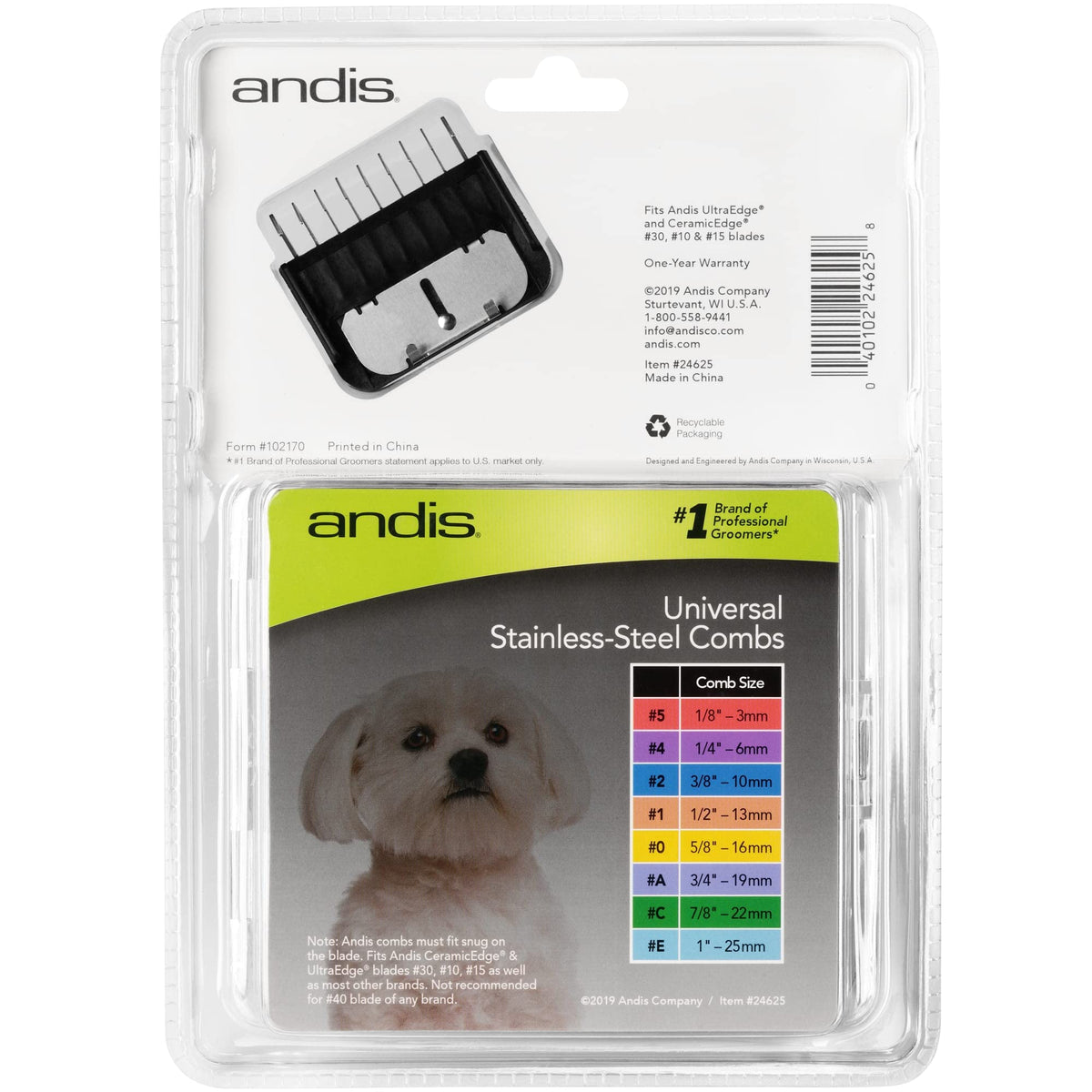 andis closeup stainless teeth illustrating hardened steel for long-lasting precision