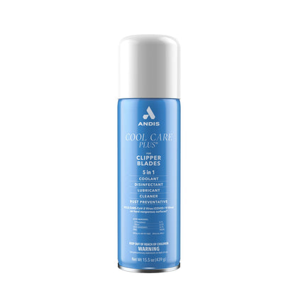 Andis front can image showing label and 15.5 oz size benefits