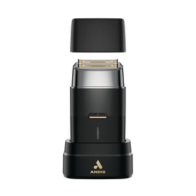 Andis close-up of gold titanium foils highlighting hypoallergenic finish for reduced irritation