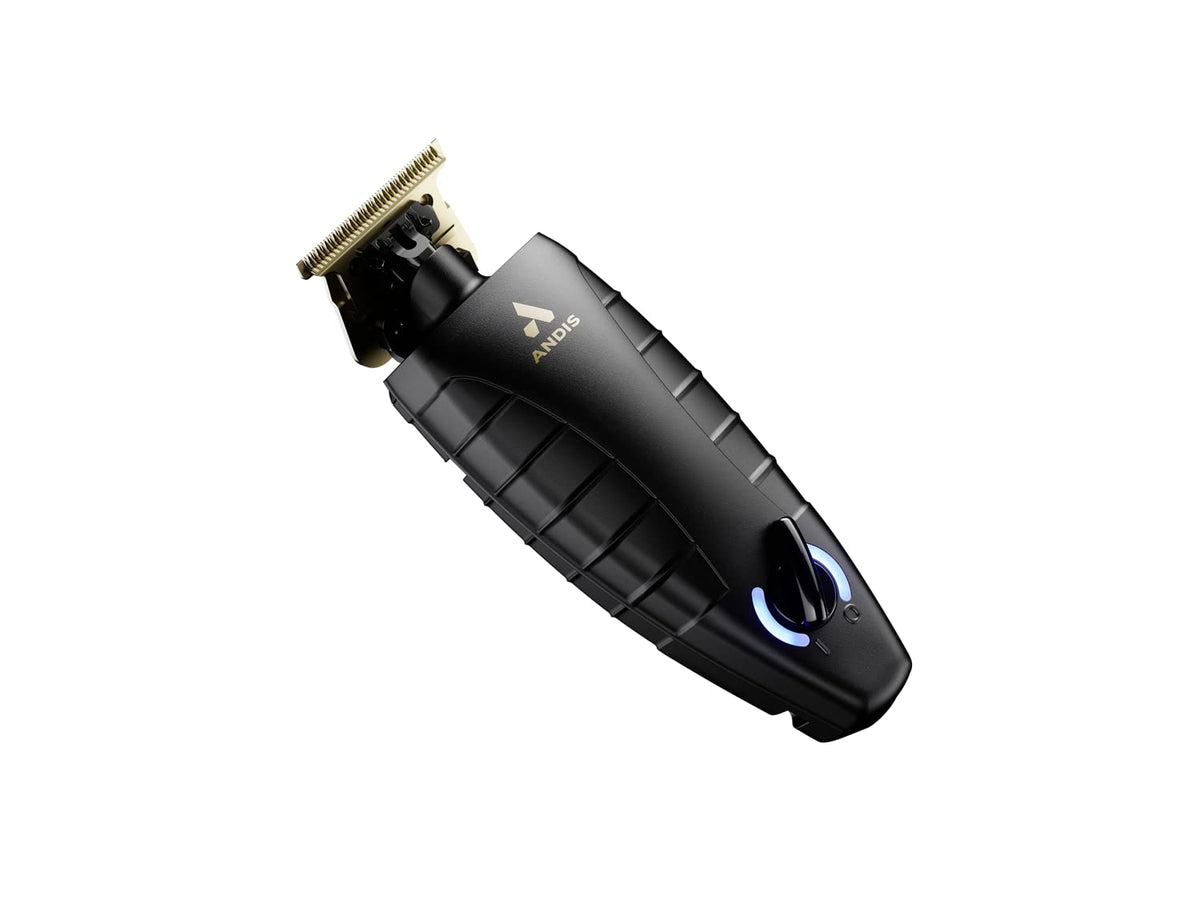 Andis GTX-EXO next to clipper guards showing compact size and trimming scale