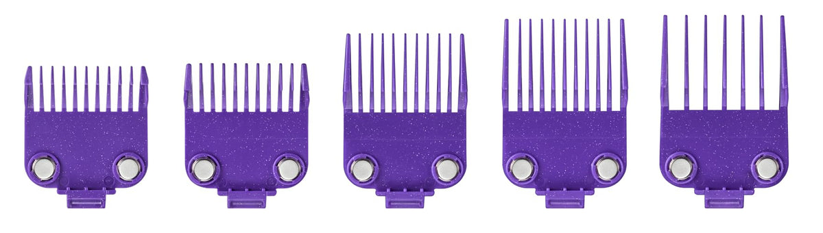 Andis close-up of dual magnet mechanism on comb demonstrating secure attachment benefit