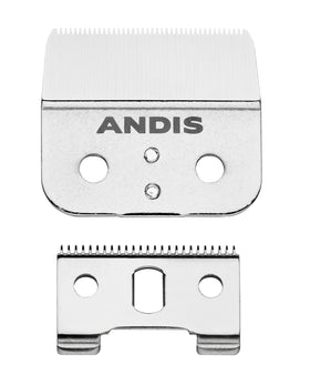 Andis Outliner blade front view showing sharp T-blade for precise edging