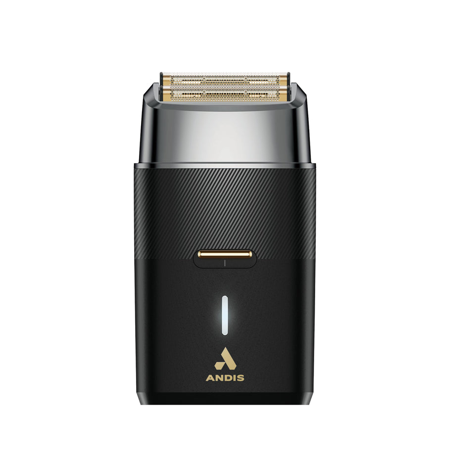 Andis Pro Foil Plus II front profile showing sleek ergonomic shape and easy handling benefit