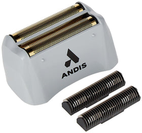 Andis close-up of titanium foil and cutter highlighting smooth glide and reduced drag