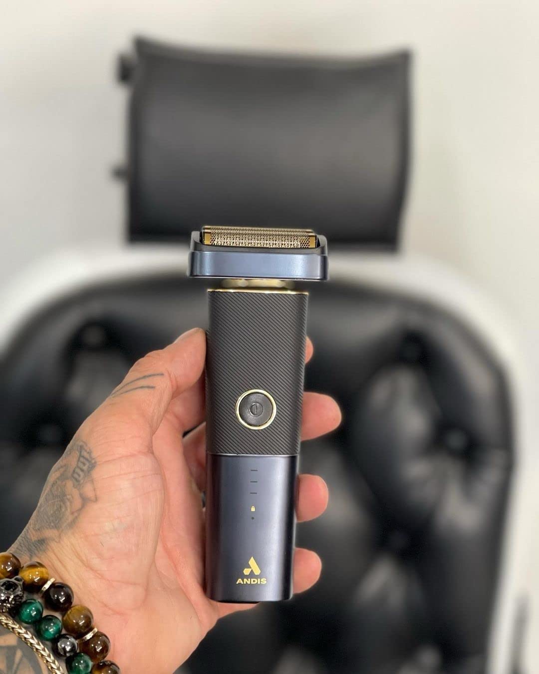 Andis reSURGE shaving with lather demonstrating wet/dry convenience