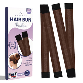 Andlane bun maker front packaging showing brown pack of two, practical and compact