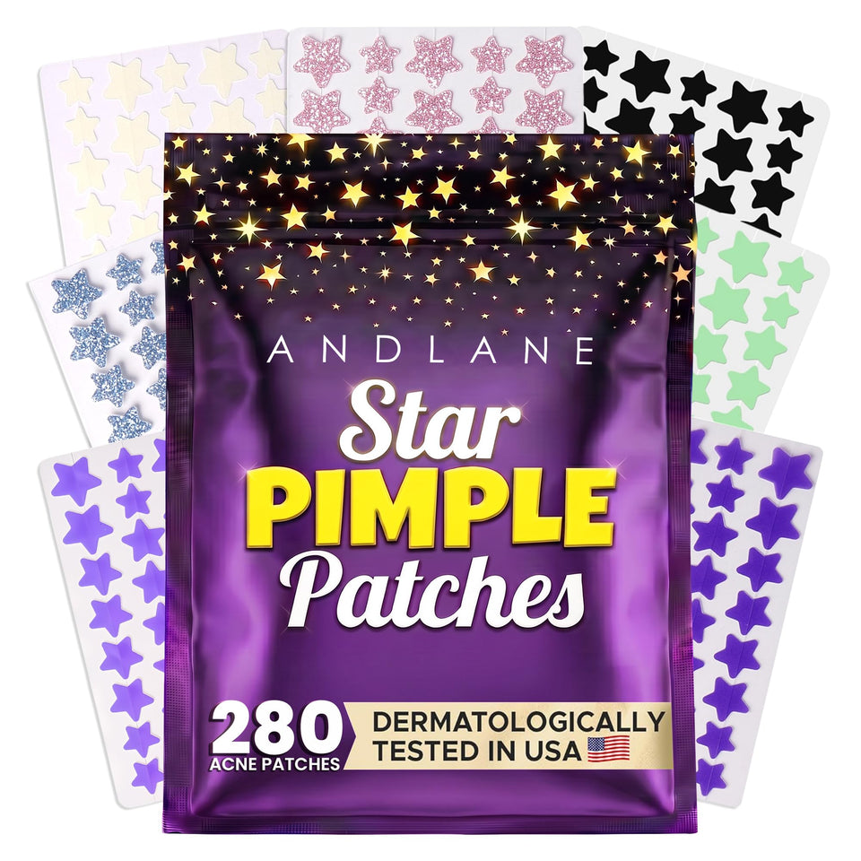 Andlane front packaging showing 280 star pimple patches and benefits