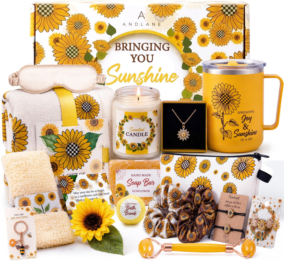 Andlane front packaging showing sunflower box and ready-to-gift presentation