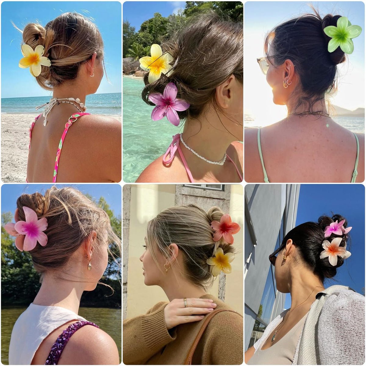 ANEESAA clip styled in beach outfit to add tropical flair and convenience