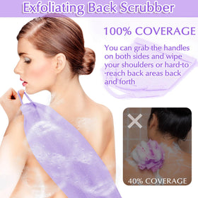 Anezus back scrubber in use reaching shoulders for easier cleansing