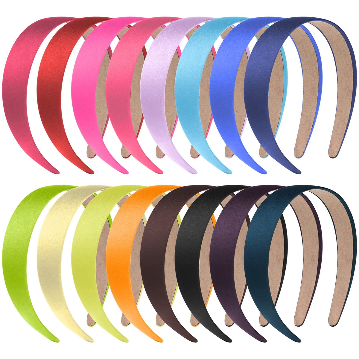 anezus front view of 16-piece pack showing colorful headbands and value