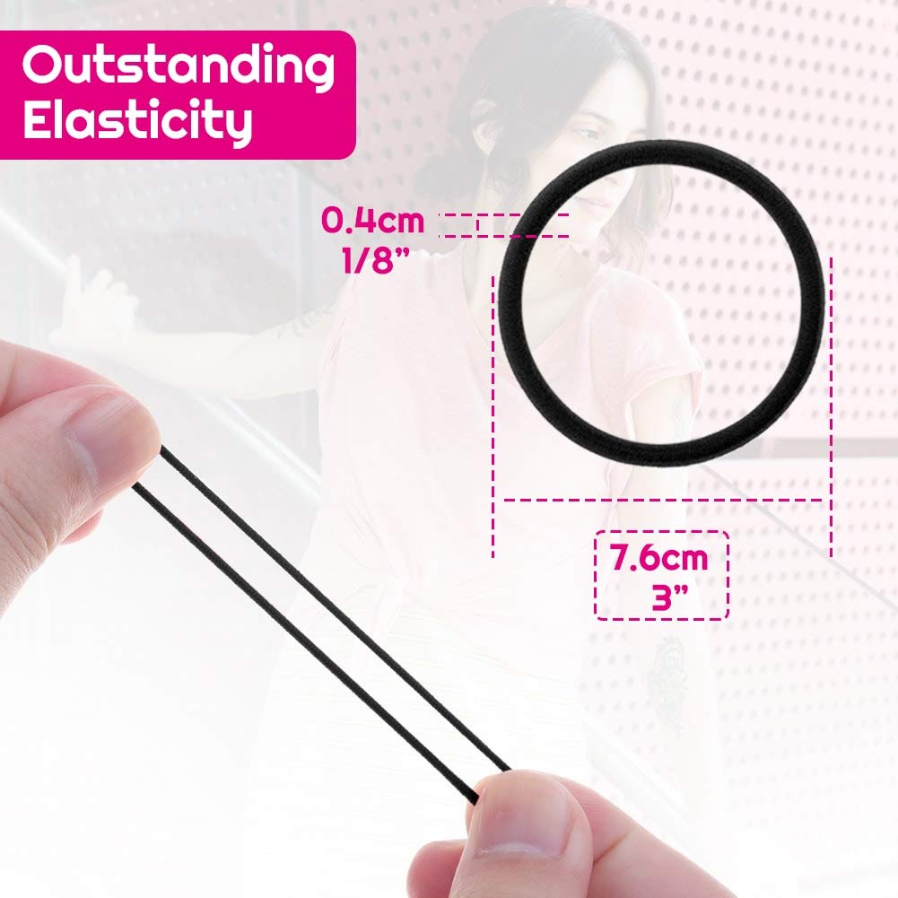 Anezus band securing a ponytail demonstrating secure comfortable hold