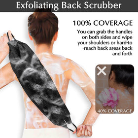 Anezus in-use back scrubbing action illustrating reach and effective cleaning