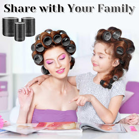 anezus lifestyle image of woman styling hair with rollers for volume