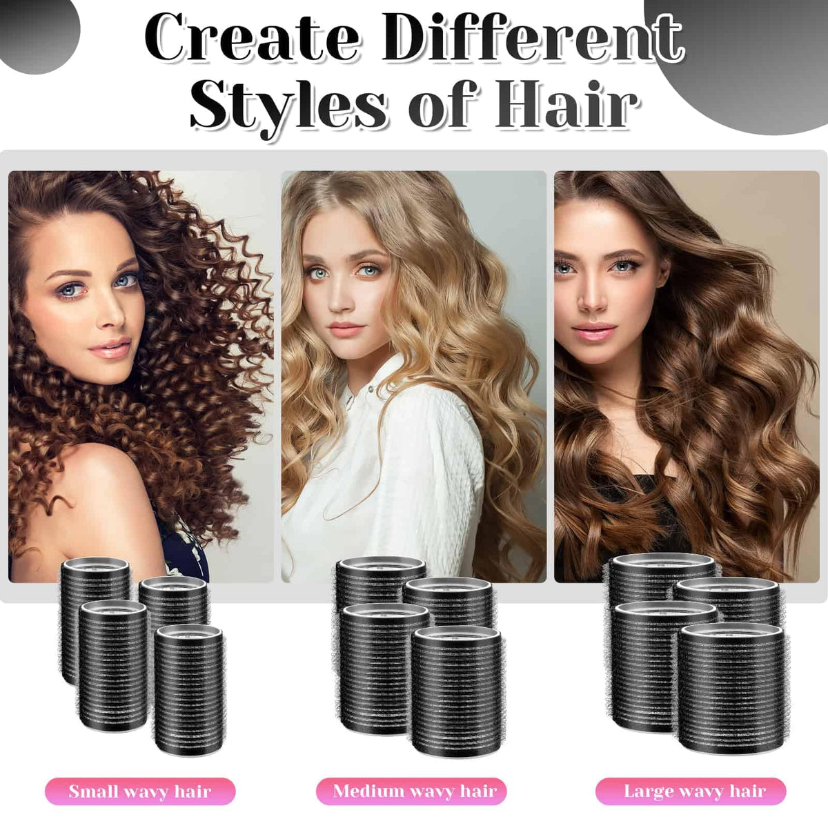 anezus three rollers size comparison showing small, medium, large options