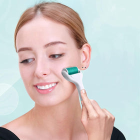 Angel Kiss roller demonstrating gentle facial use for improved serum absorption