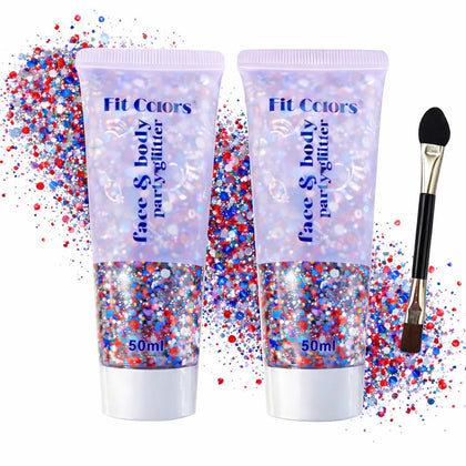 Angels Beauty front packaging showing patriotic glitter gel for easy identification