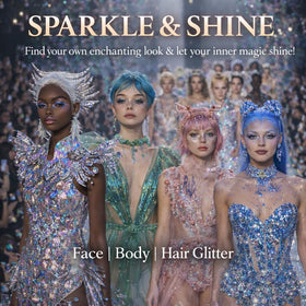 Angels Beauty rinsing glitter off skin showing gentle, easy removal