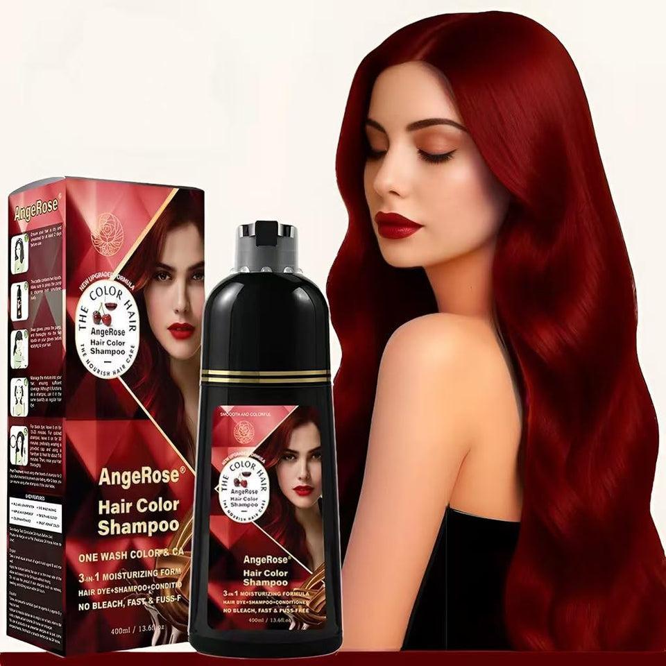 AngeRose wine red front bottle showing label and size benefit