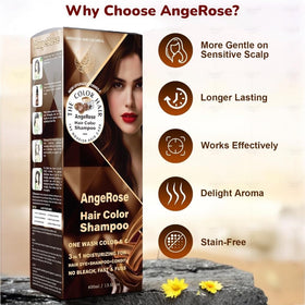 AngeRose bottle on bathroom shelf lifestyle showing convenience benefit