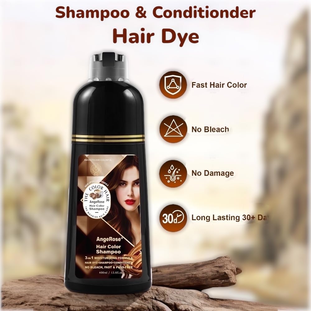 AngeRose wine red shampoo texture pouring to show smooth application benefit