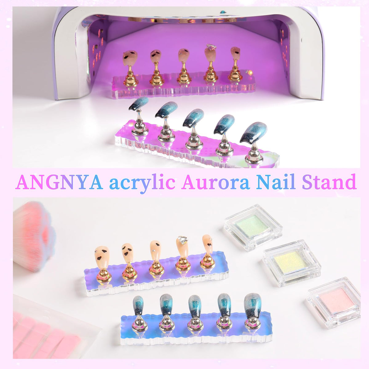 ANGNYA kit mounted nail set in use for painting and photography convenience benefit