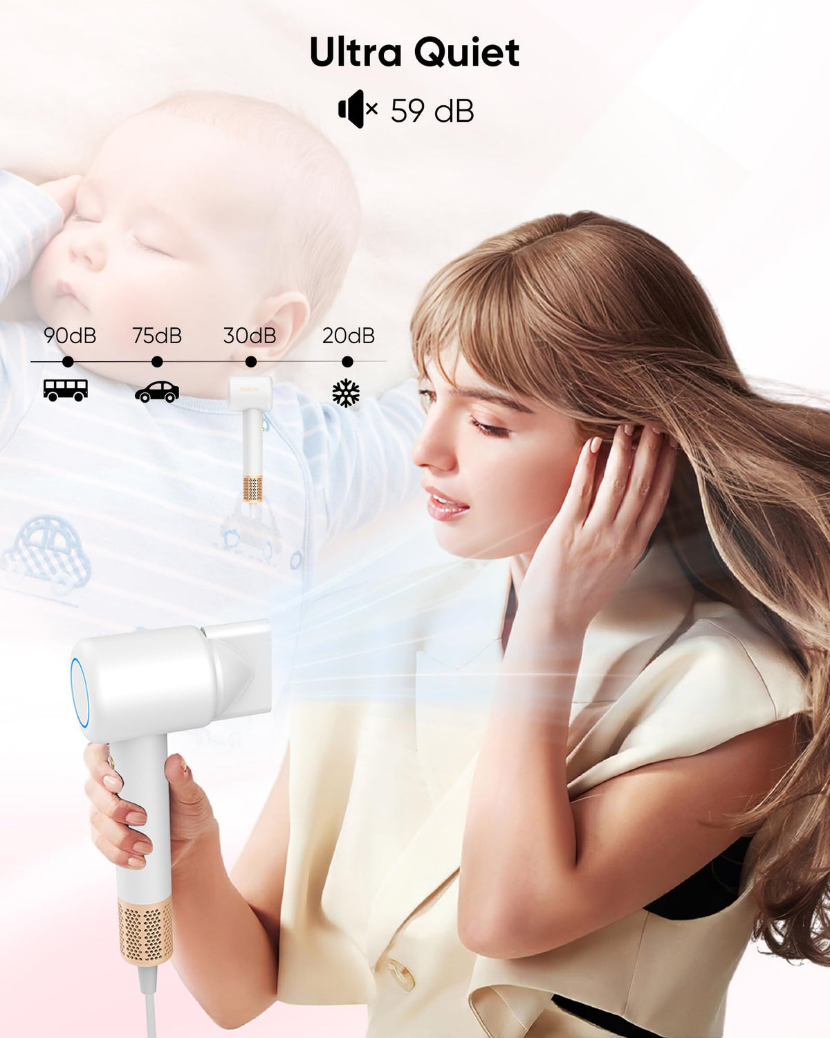 ANIEKIN magnetic diffuser attached demonstrating quick switch advantage