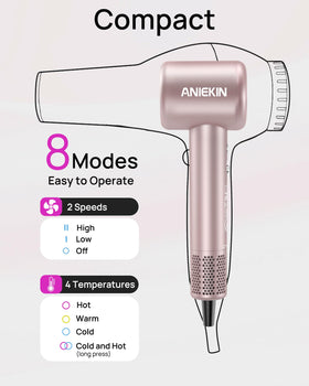 ANIEKIN hair dryer placed on bathroom counter suggesting everyday styling ease