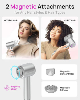 ANIEKIN in use diffusing curly hair for reduced frizz and enhanced volume