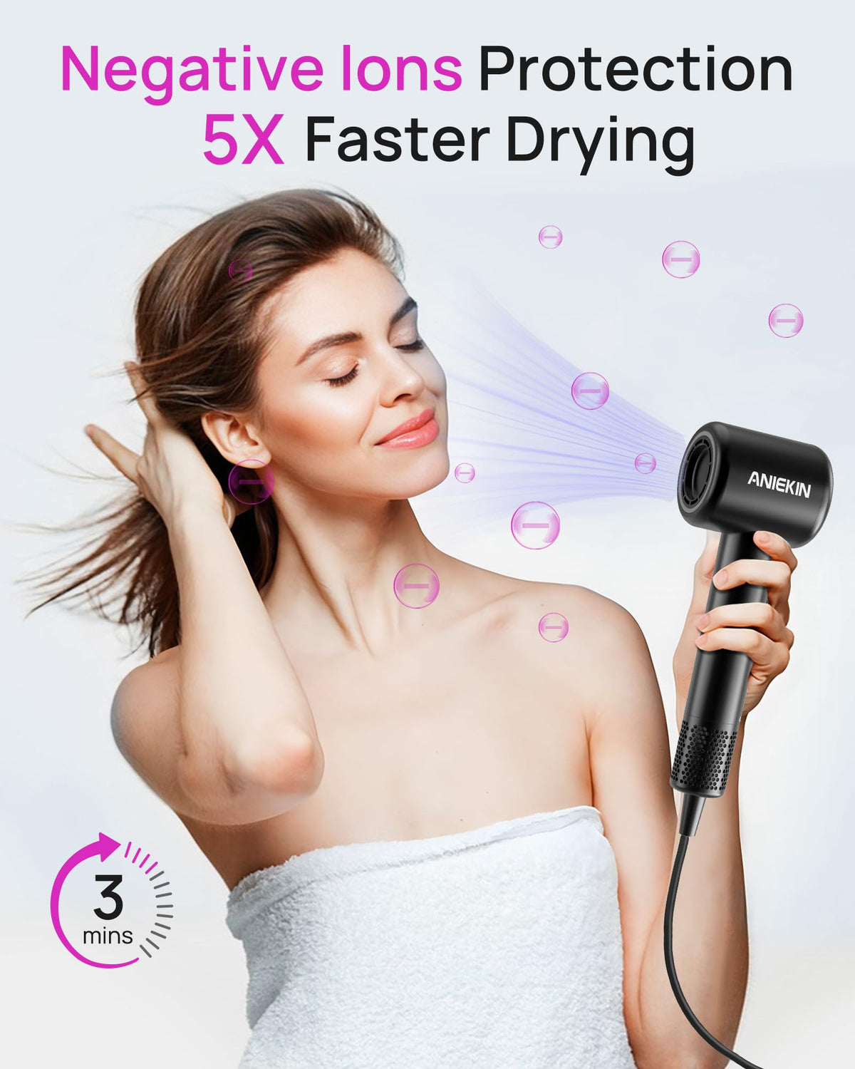 ANIEKIN magnetic diffuser close-up highlighting easy attach and curl definition