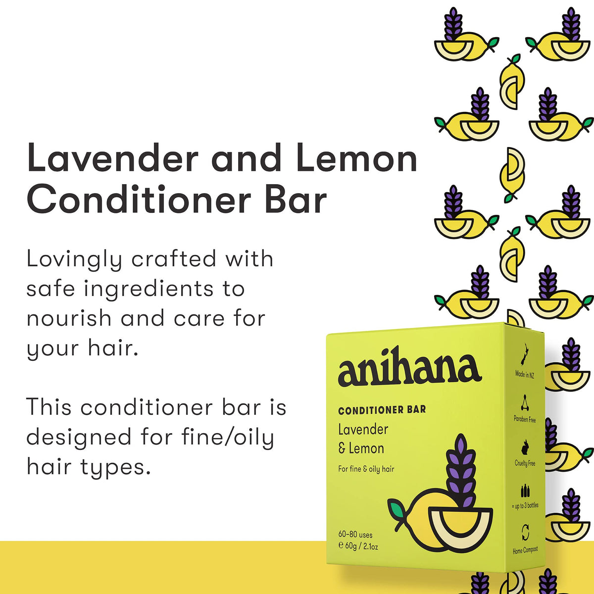 ANIHANA close-up of the bar texture showing creamy surface for gentle conditioning