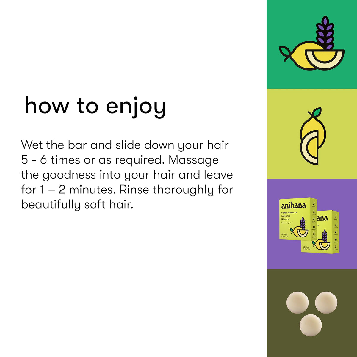 ANIHANA lavender and lemon ingredients pictured to highlight fresh scent benefits