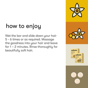 ANIHANA applying conditioner bar to wet hair demonstrating easy use
