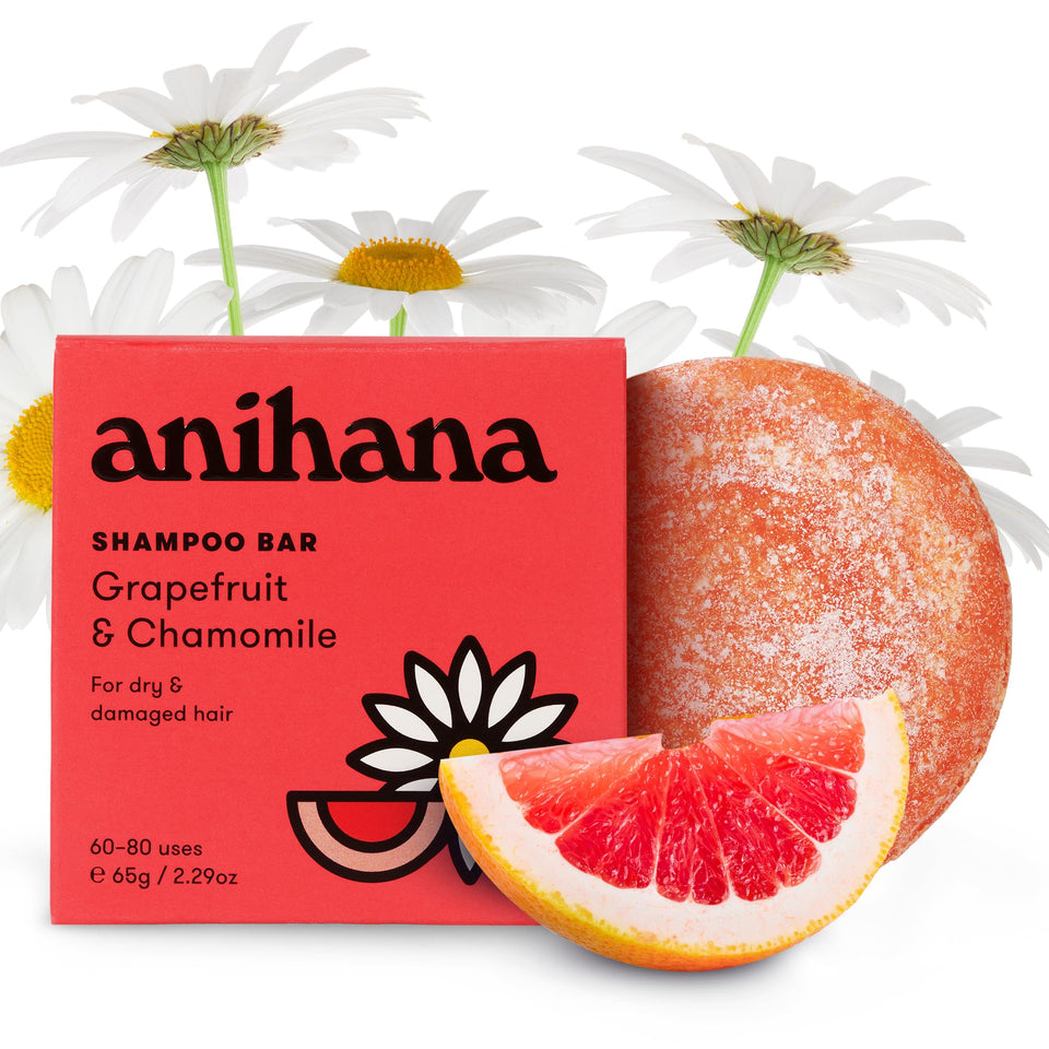 ANIHANA front packaging showing the grapefruit and chamomile bar and benefits