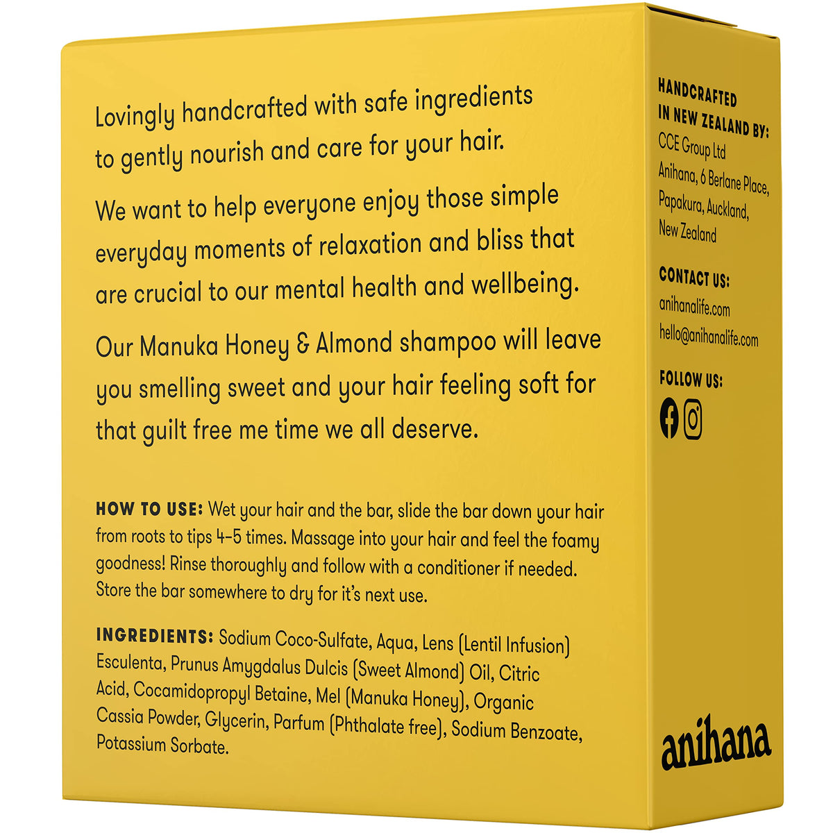 ANIHANA shampoo bar on shower shelf showing in-use convenience
