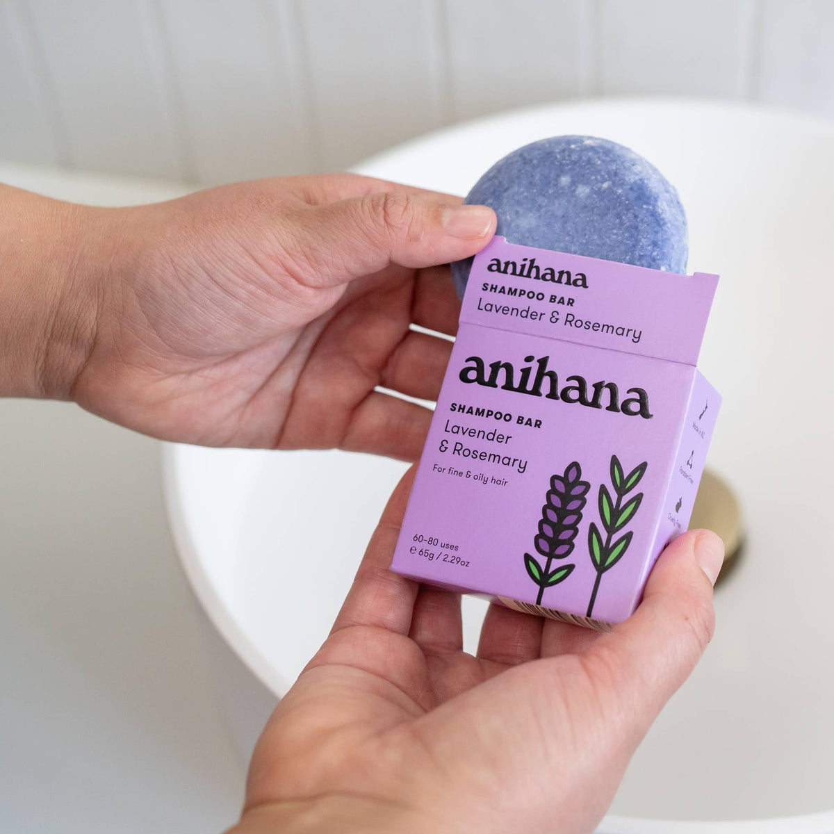 ANIHANA close-up lather texture, shows rich foam for gentle cleansing