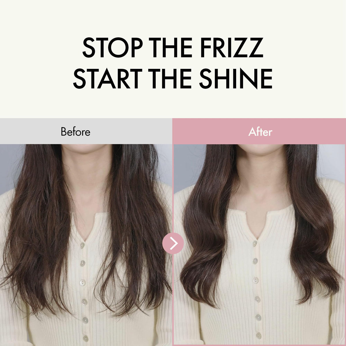 ANILLO finished hair photo showing shiny, smooth results and visible manageability